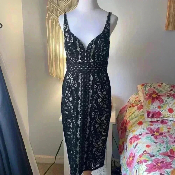 Lover the Label Poppy Sweetheart Lace Midi Cocktail Dress - Picture 4 of 10